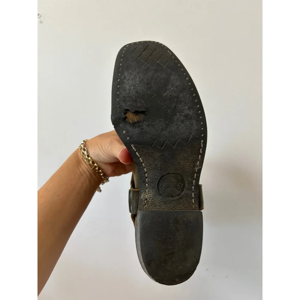 Frye Harness 12R Boots Mens Olive Green Leather Biker Square Toe Grunge 9